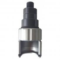 FLM CP-Loader, Montagemöglichkeit von PET-Flaschen an Stativen, als Beschwerung.