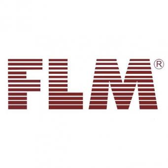 FLM Logo mit roter Schrift und weißem Hinteregrund.